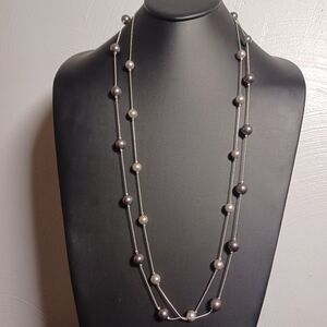 Vintage RMN Faux Pearl 35" Chain Necklace
